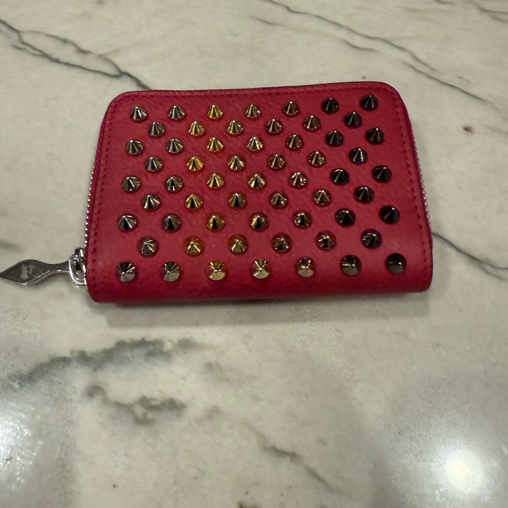 Christian louboutin spike panettone coin purse pink and red - Picture 5 of 16